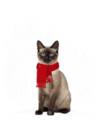 Funny Siamese Cat Wearing Ugly Christmas Scarf Xmas Cute Gift Tall Long Sleeve T-Shirt