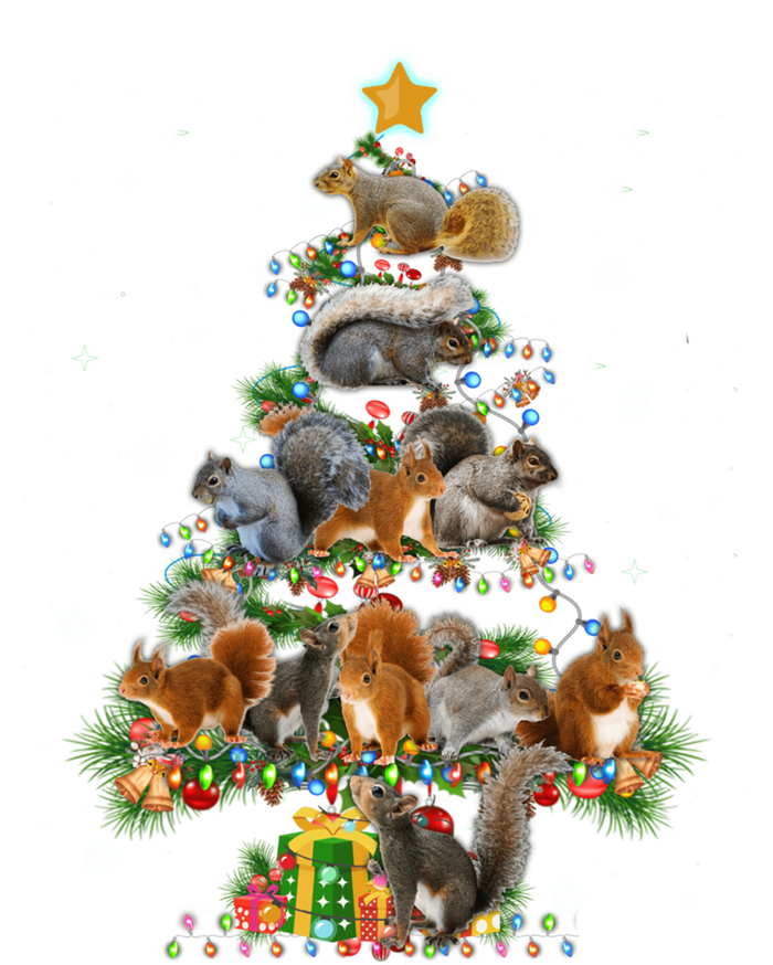 Funny Squirrel Dog Christmas Tree Squirrel Lover Xmas Funny Gift T-Shirt