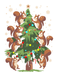 Funny Squirrel Lover Xmas Lights Squirrel Christmas Tree Gift T-Shirt