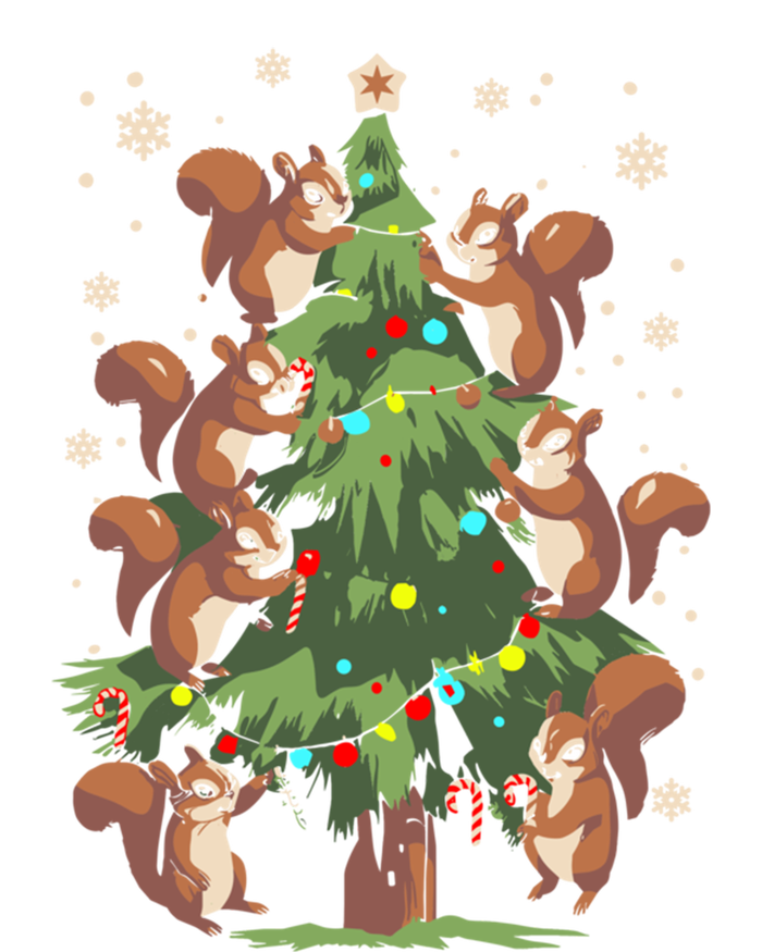 Funny Squirrel Lover Xmas Lights Squirrel Christmas Tree Gift T-Shirt