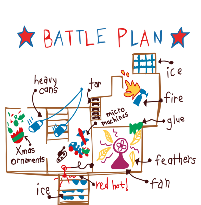 Funny Battle Plan Map Merry Christmas Movies Holiday Season Cute Gift T-Shirt