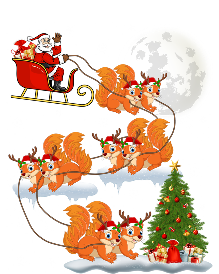 Funny Xmas Lighting Tree Santa Riding Squirrel Christmas Cute Gift Women's Racerback Tank