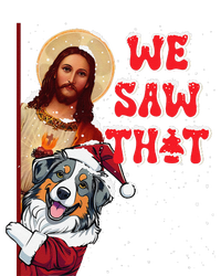 Jesus And Australian Shepherd We Saw That Funny Christmas Long Sleeve Shirt