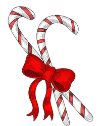 Hand Draw Christmas Candy Cane Red Coquette Bow Xmas T-Shirt