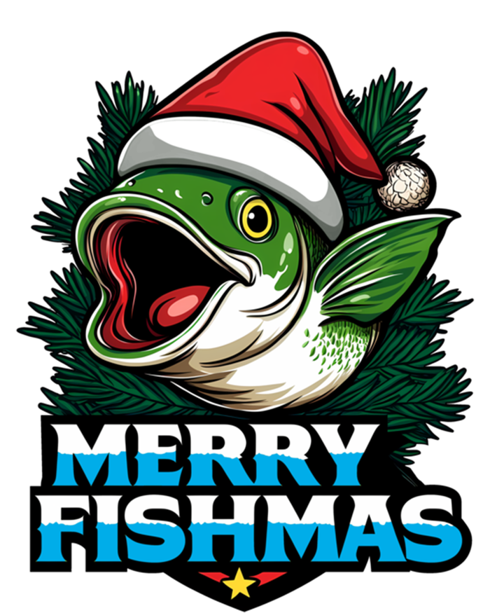 Merry Fishmas Funny Christmas Fish Holiday Fishing Santa Hat Cool Gift Toddler Long Sleeve Shirt