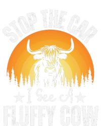 Stop The Car I See A Fluffy Cow Retro Highland Cow Lover T-Shirt