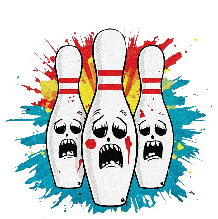 Scared Bowling Pins Cartoon Characters Bowler Colorful Sport T-Shirt