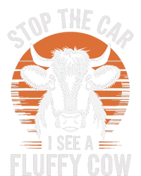 Stop The Car I See Fluffy Cow Retro Highland Cow Lover Funny T-Shirt