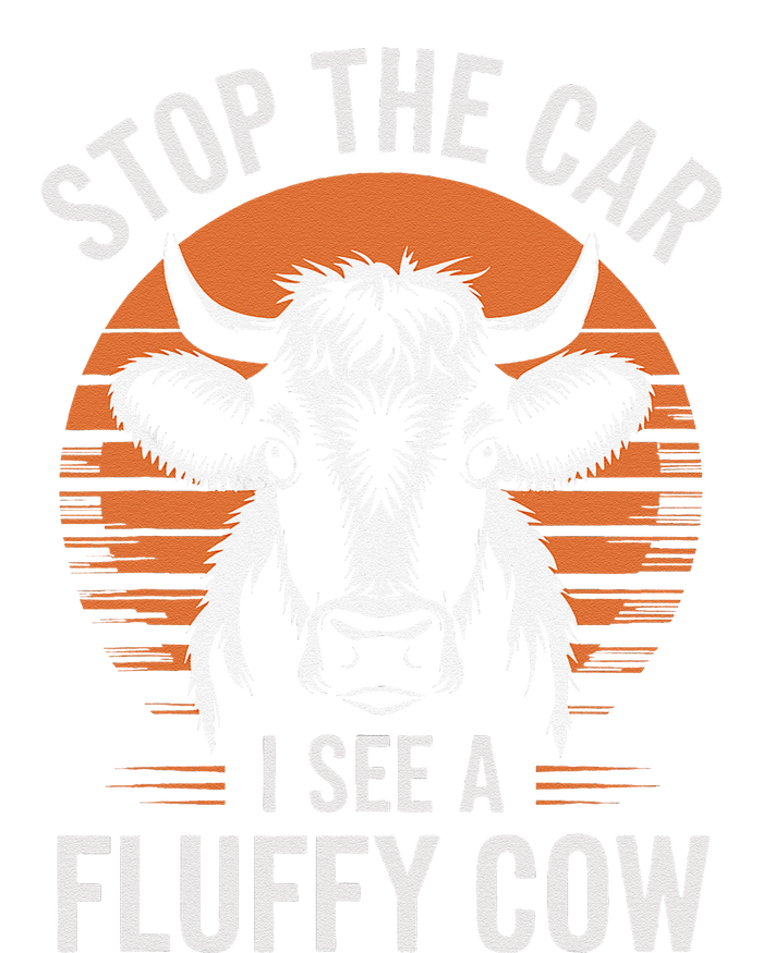 Stop The Car I See Fluffy Cow Retro Highland Cow Lover Funny T-Shirt