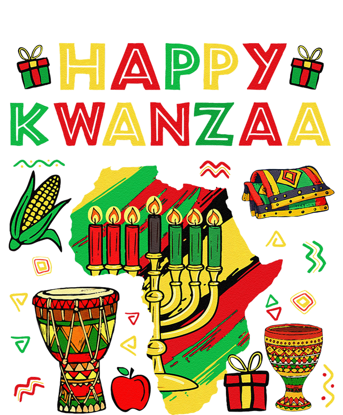 Happy Kwanzaa Kinara Set Mazao African American Christmas T-Shirt