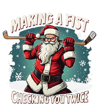 Making A Fist Checking You Twice Ugly Christmas Santa Hockey Long Sleeve Shirt