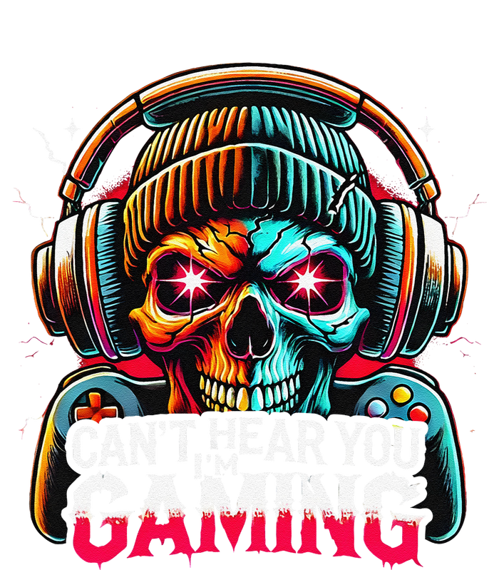 Retro CanT Hear You Gaming Skull Headset Game Lovers Design Hoodie