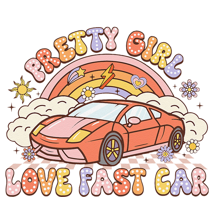 Pretty Girl Love Fast Car Girl Women Retro Groovy Yupoong Adult 5-Panel Trucker Hat