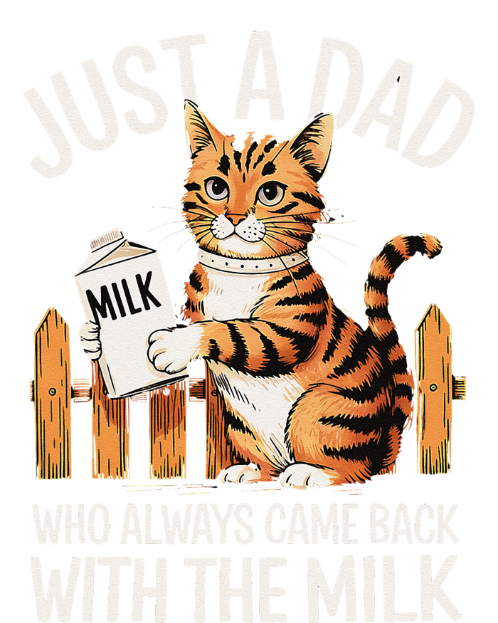 Just A Dad Who Always Came Back With The Milk Funny Cat Art T-Shirt