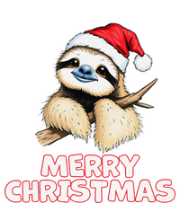 Cute Sloth Merry Christmas Santa Hat Holiday Design T-Shirt