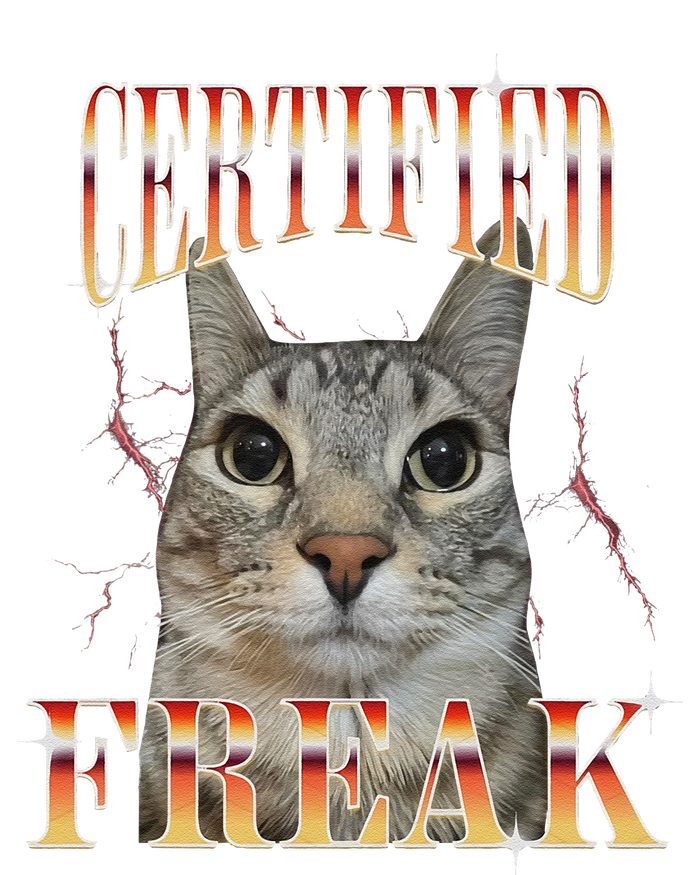 Cat Meme Certified Freak Eat Cement Cursed Cat Funny T-Shirt