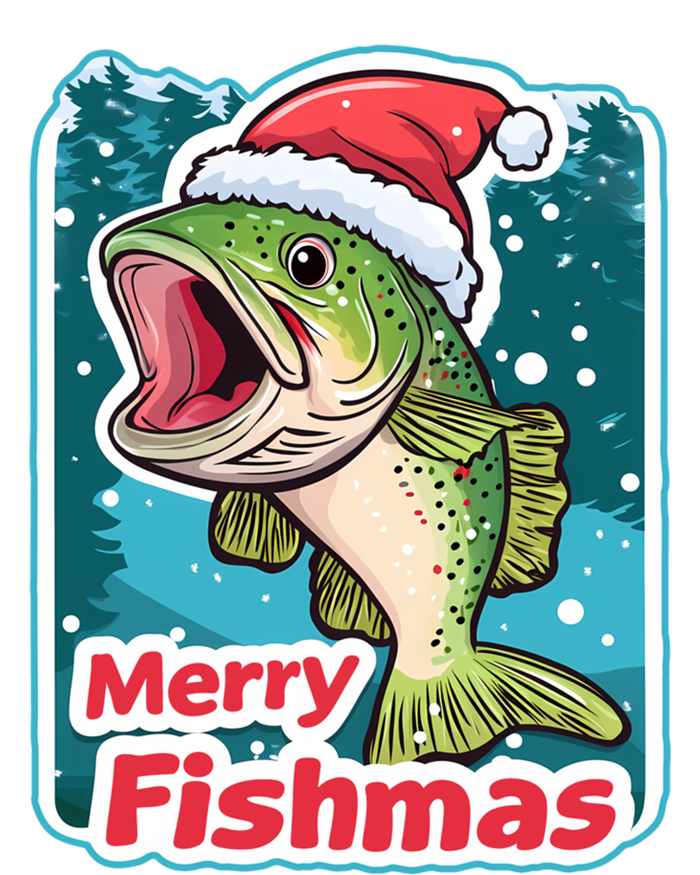 Merry Fishmas Funny Christmas Fish Holiday Fishing Santa Hat Gift T-Shirt