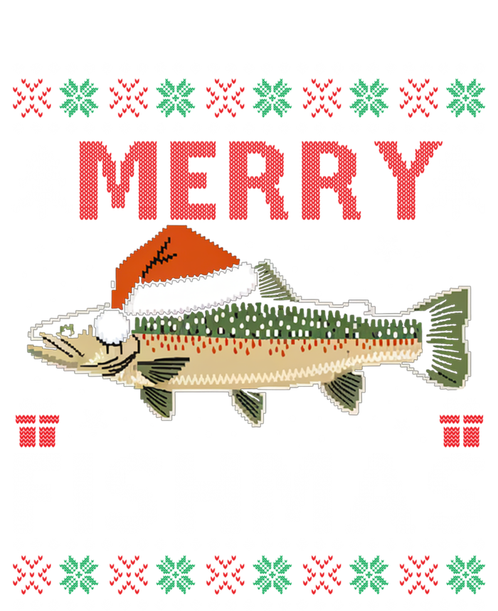 Merry Fishmas Trout Fish Ugly Christmas Funny Fishing Gift T-Shirt