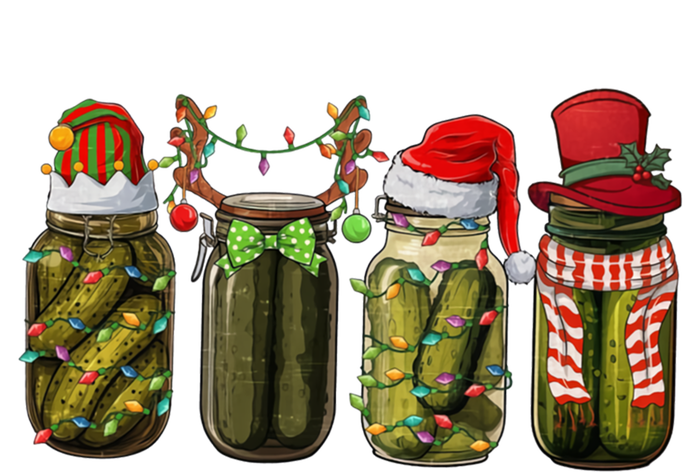 Retro Canned Pickles Christmas Santa Hat Reindeer Pickle Jar Cute Gift Kids Long Sleeve Shirt