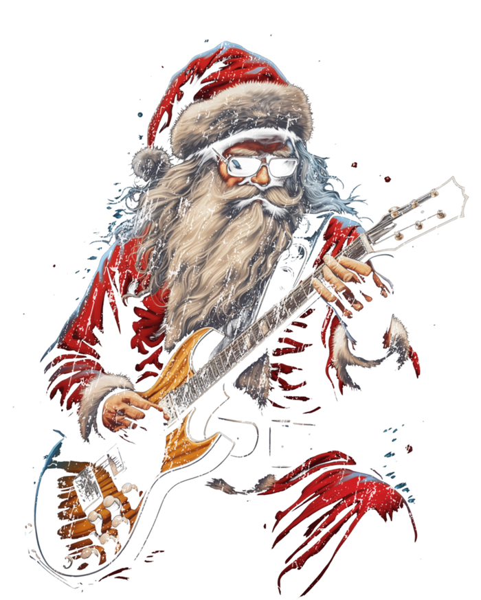 Rock Guitar Santa Claus Playing Guitar Funny Christmas Gift T-Shirt