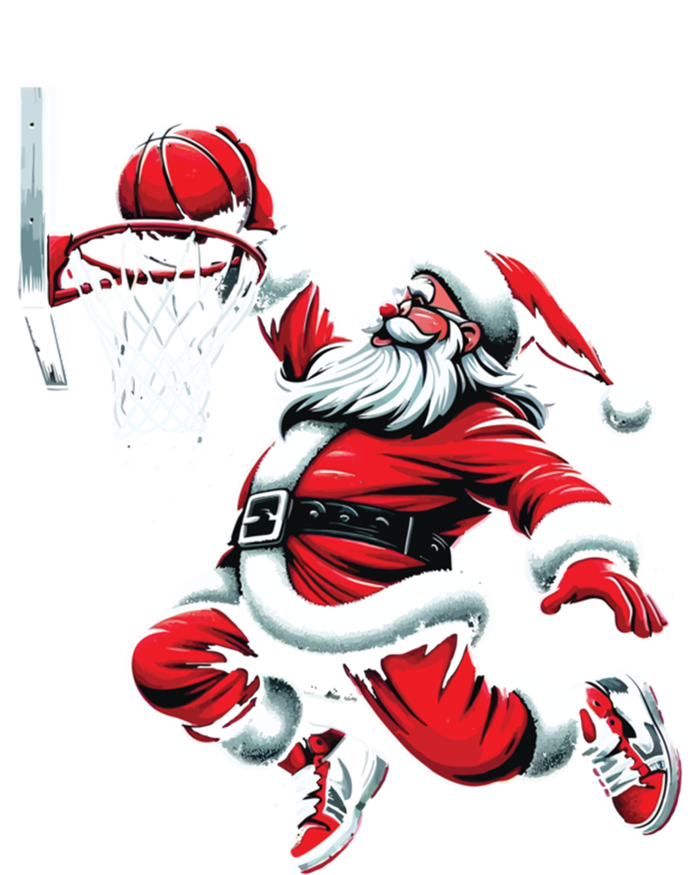 Santa Claus Dunking A Basketball Funny Christmas Basketball Cute Gift Women's Flannel Pajama Set