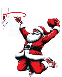 Santa Claus Dunking A Basketball Funny Christmas Basketball Gift Ladies Long Sleeve Shirt