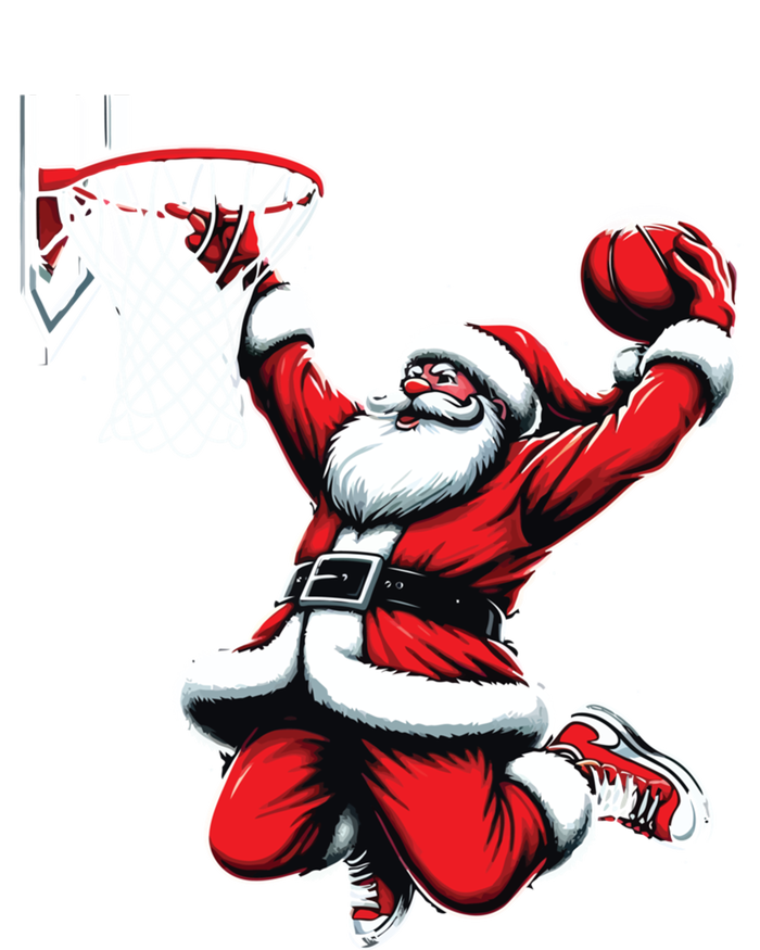 Santa Claus Dunking A Basketball Funny Christmas Basketball Gift Ladies Long Sleeve Shirt