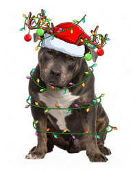 Pitbull Dog Lover Xmas Holiday Light Santa Pitbull Christmas Gift T-Shirt