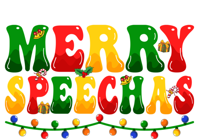 Merry Speechmas Xmas Light Slp Speech Therapist Christmas Great Gift T-Shirt