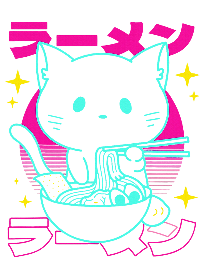 Anime Ramen Cat Retro Japanese Noodles Aesthetic Kawaii Cat Tote Bag