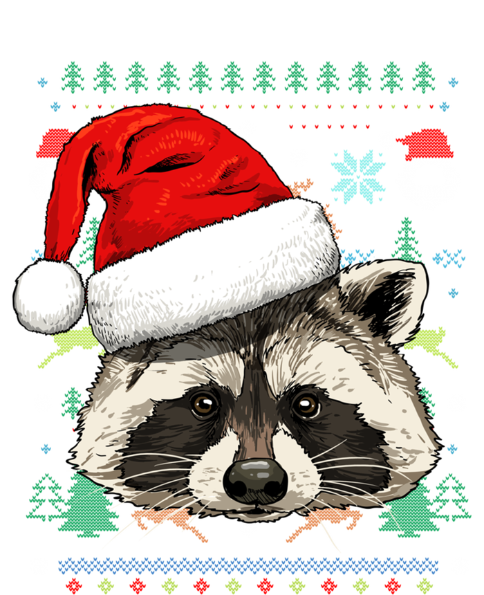 Raccoon Ugly Christmas Santa Hat Xmas Gift Zip Tote Bag