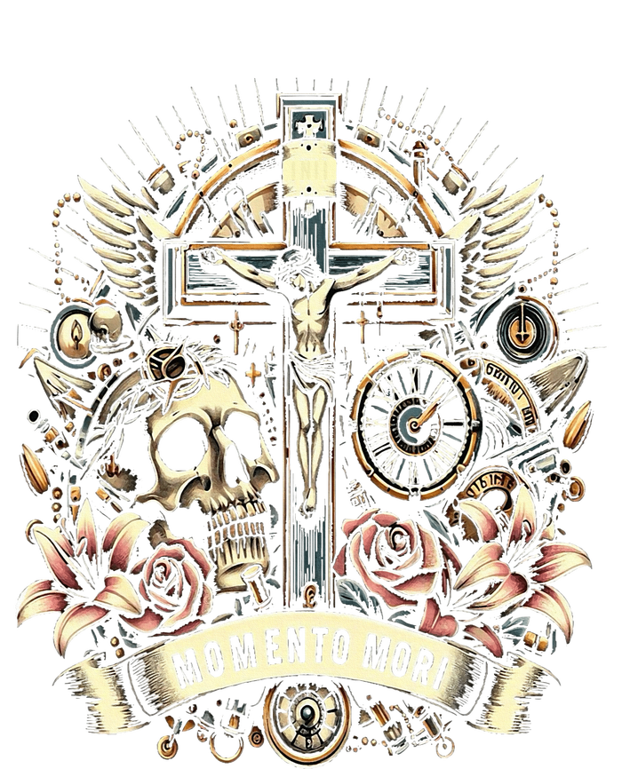 Memento Mori Catholic Crucifix Traditional Latin Mass Skull Kids T-Shirt