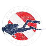 Retro Cancun Mexico Scuba Dive Vintage Dive Flag Diving T-Shirt