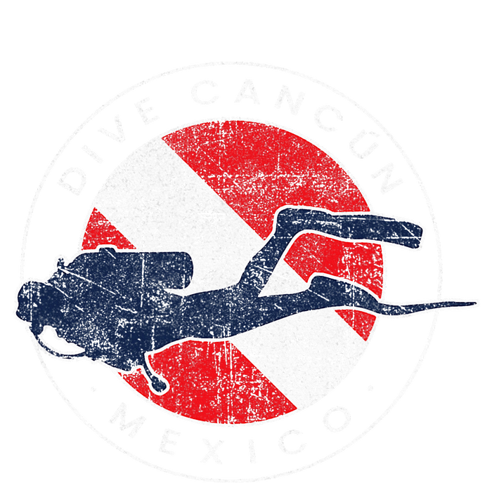 Retro Cancun Mexico Scuba Dive Vintage Dive Flag Diving T-Shirt