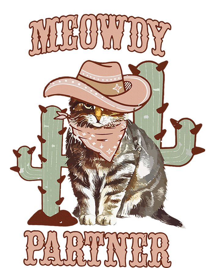 Meowdy Partner Cowboy Cat Western Country Cooling Performance Long Sleeve Crew