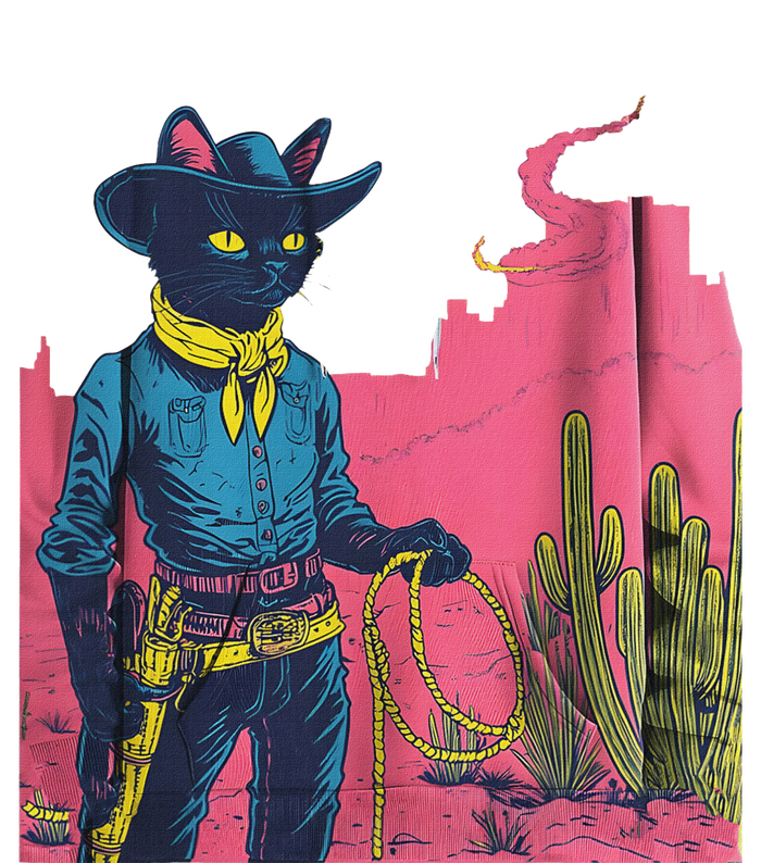 Western Cowboy Black Cat T-Shirt