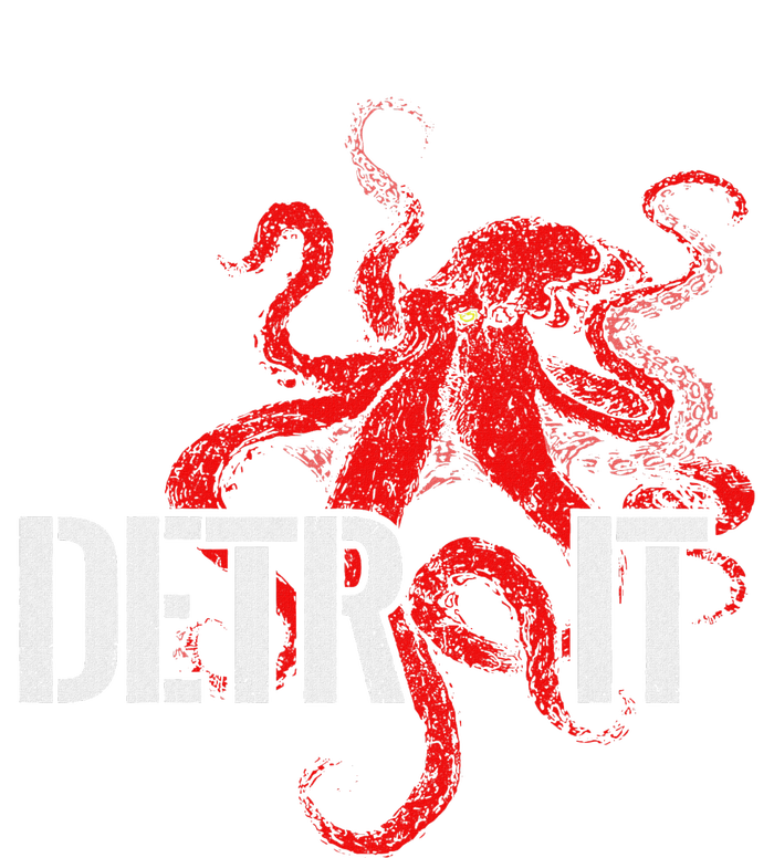 Detroit Downtown Motor City Octopus Kraken Souvenir Hockey Kids Long Sleeve Shirt