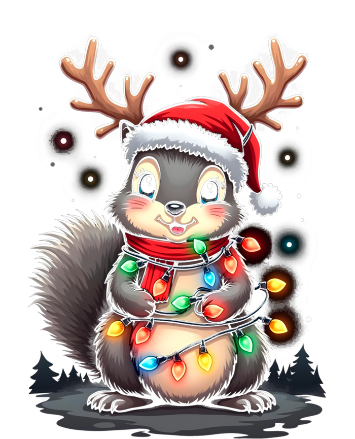 Squirrel Christmas 2024 With Lights And Holiday Xmas Funny Gift Premium Hoodie