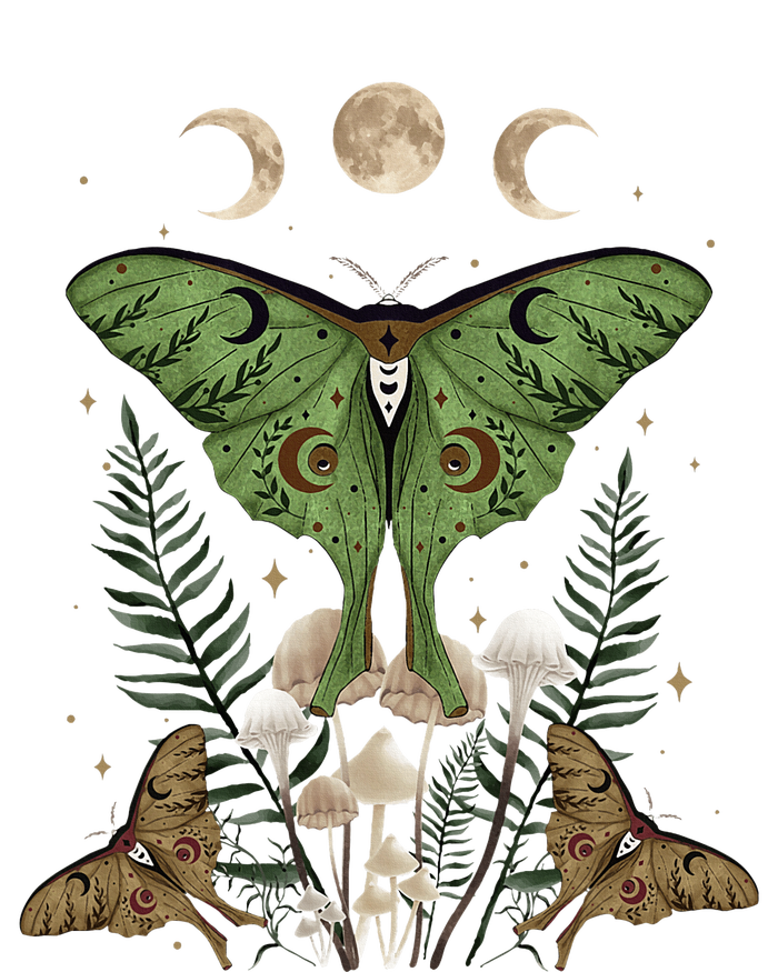 Fairy Grunge Fairycore Aesthetic Goth Luna Moth Mushroom T-Shirt