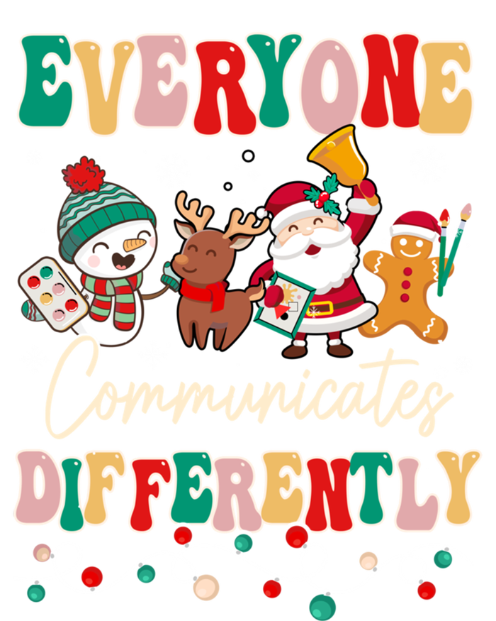 Speech Therapy Christmas Everyone Communicates Differently Gift T-Shirt