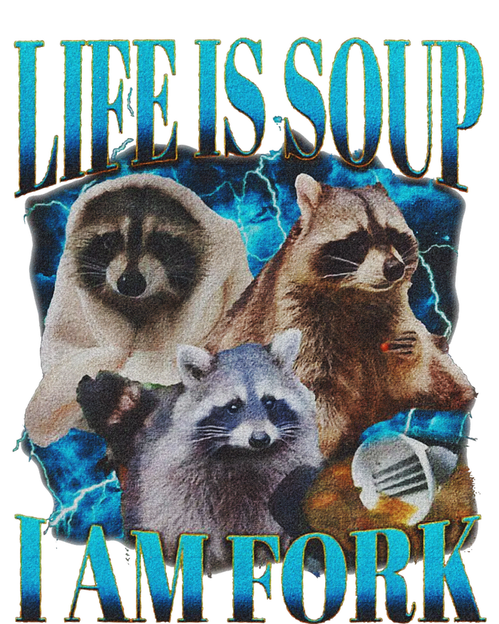 Life Is Soup I Am Fork Funny Raccoon Absurd Meme Zip Tote Bag