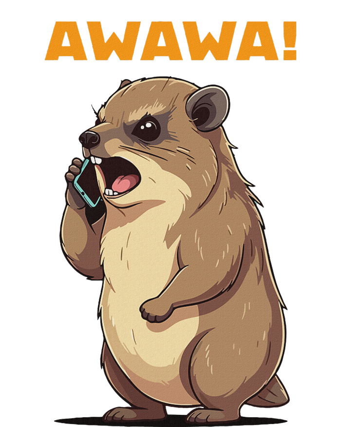 Rock Hyrax Awawa Angry Phonecall Funny Groundhog Dassie T-Shirt