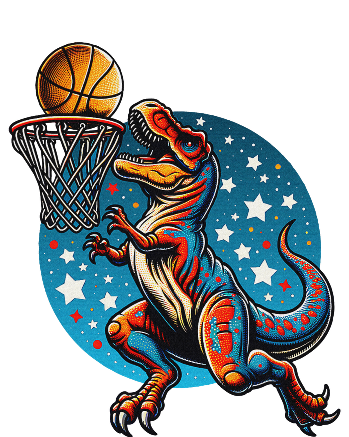 Basketball Player Trex Dinosaur Ladies Long Sleeve Shirt