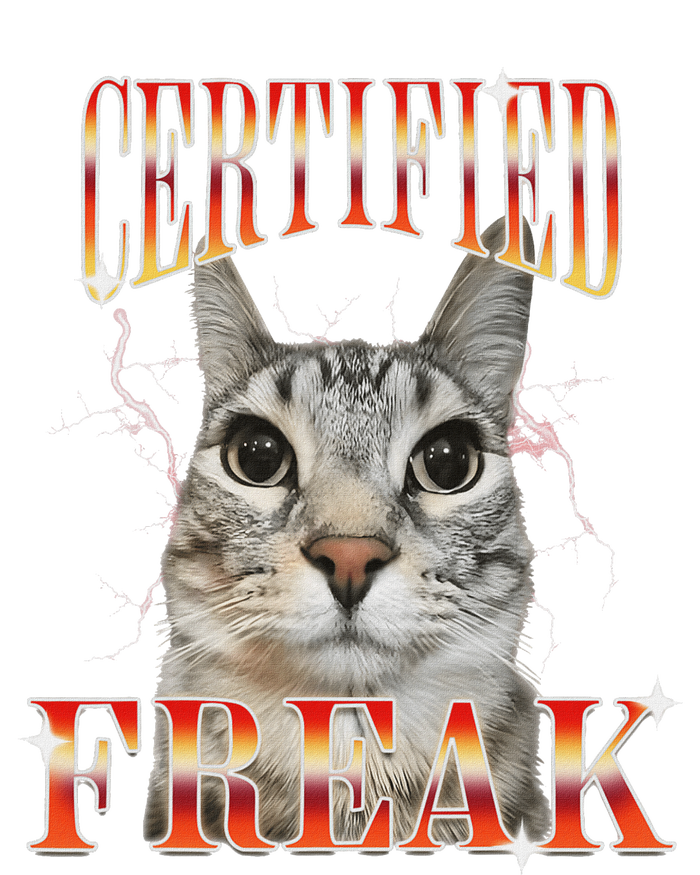 Cat Meme Certified Freak Eat Cement Cursed Cat T-Shirt