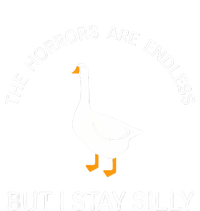 Funny Stay Silly Goose Horrors Are Endless Meme Women's Knotted Racerback Tank