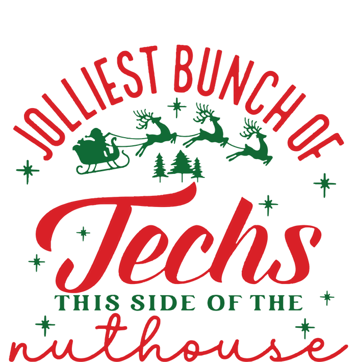 Jolliest Bunch Of Techs Jolliest Bunch Christmas Crew Womens Funnel Neck Pullover Hood