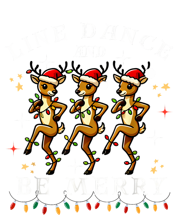 Reindeer Line Dance And Be Merry Christmas Festive Dancing V-Neck T-Shirt