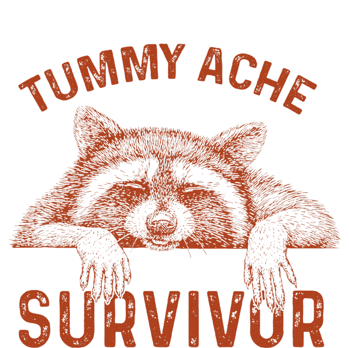 Retro Tummy Ache Survivor Funny Raccoon T-Shirt