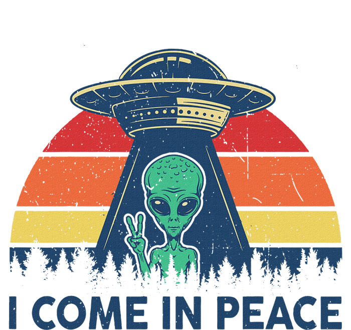 I Come In Peace Green Alien Ufo Women's T-Shirt