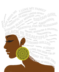 Black Is Beautiful Words In Natural Hair Afro Black Woman T-Shirt